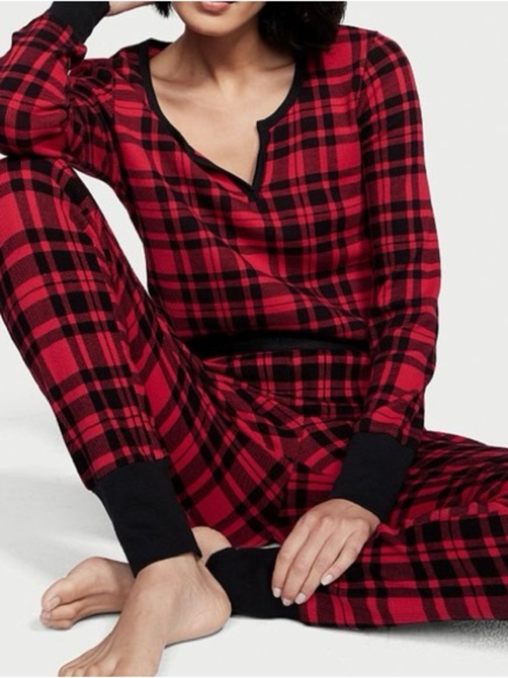 Victoria’s Secret Plaid Thermal Pajama Set
